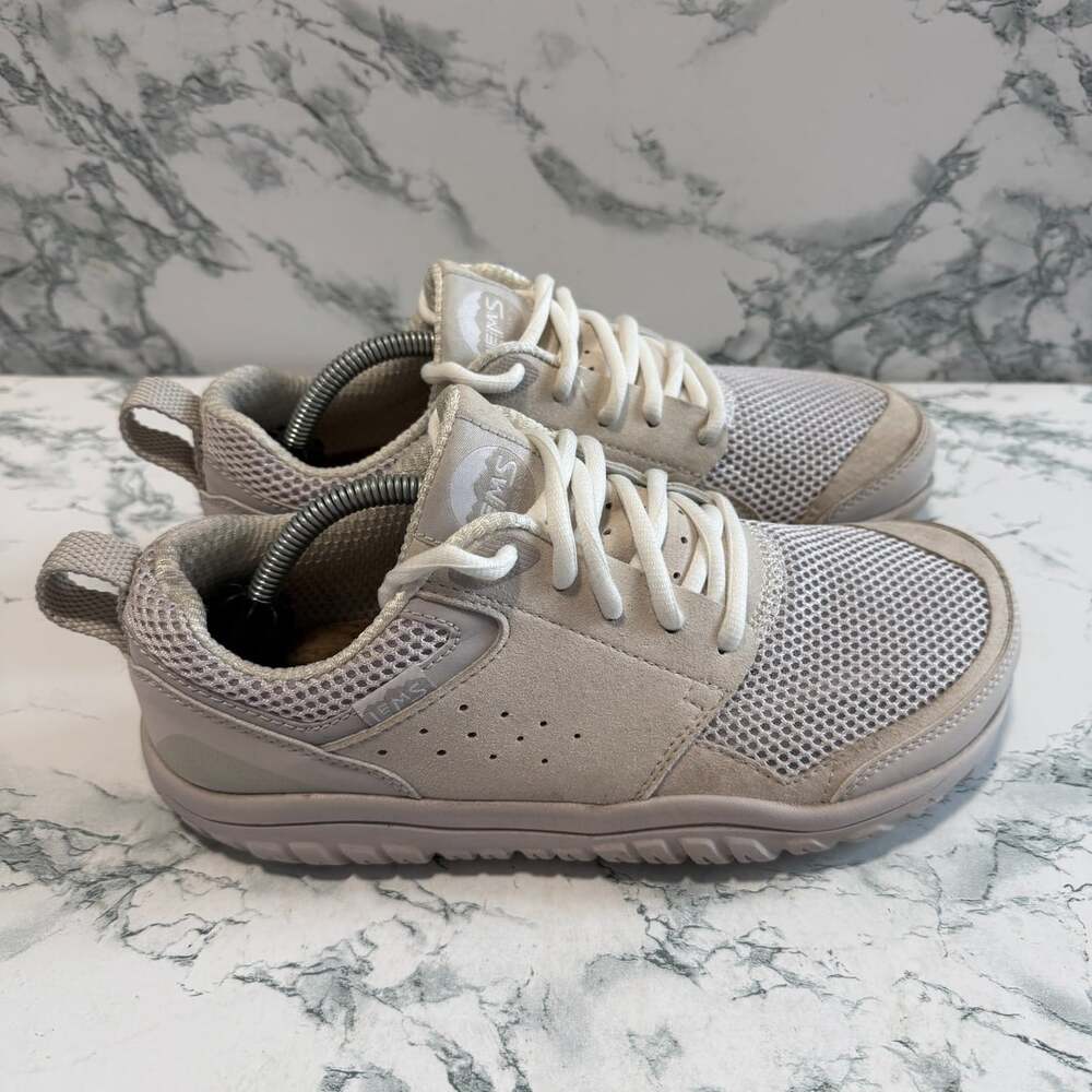 LEMS Women 8.5 Primal Zen Shoe Barefoot White Sand Minimalist Wide Toe Sneaker